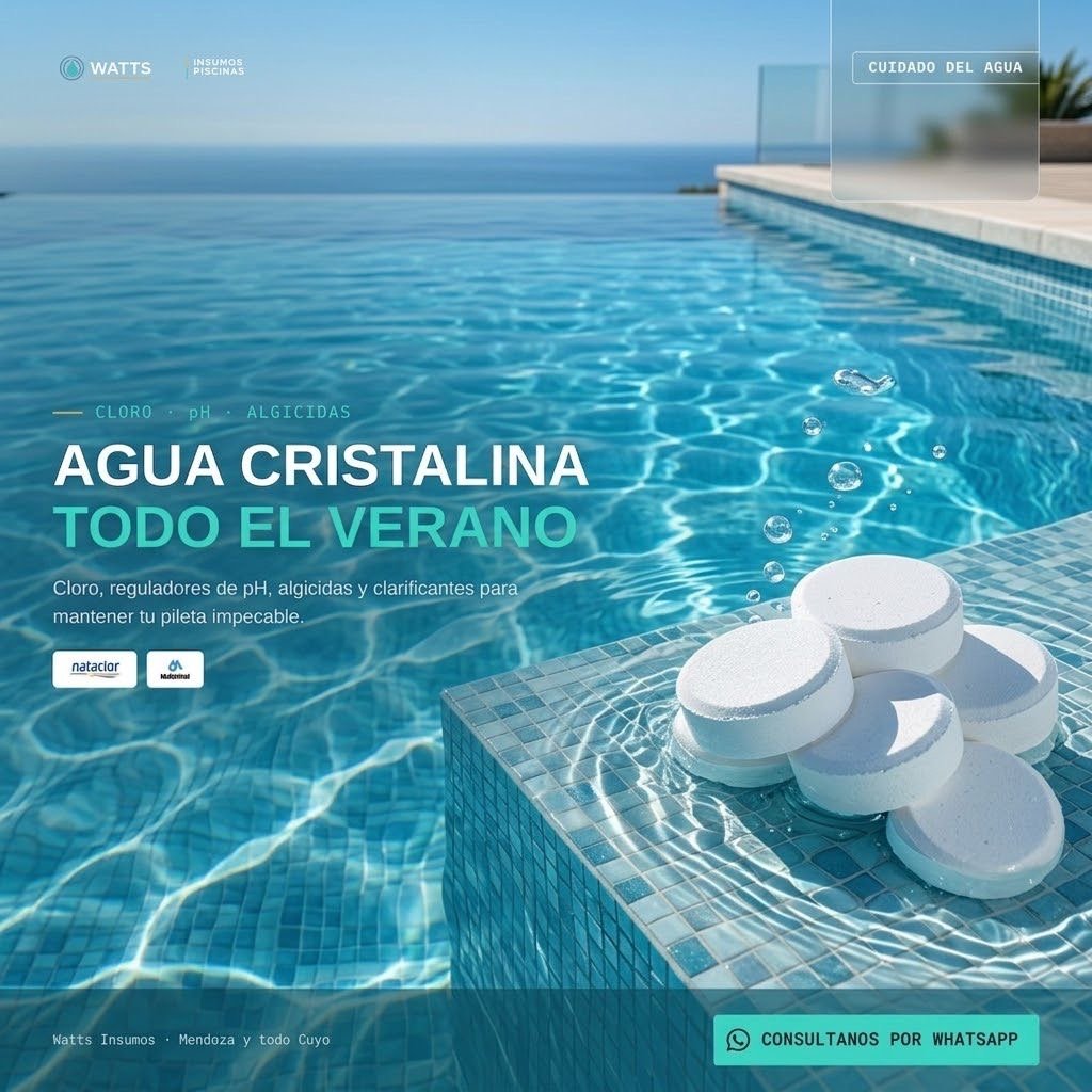 Agua cristalina todo el verano - cloro, pH y algicidas